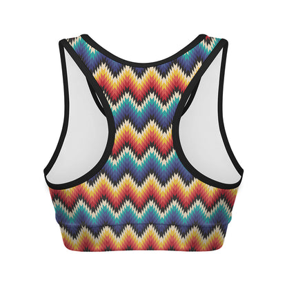 Native Tribal Inspired Pattern Print Women's Sports Bra