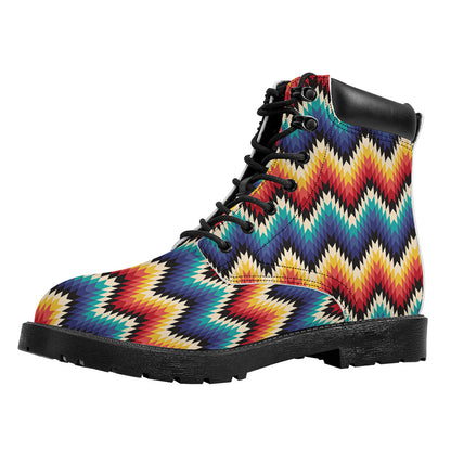 Native Tribal Inspired Pattern Print Work Boots