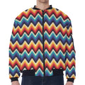 Native Tribal Inspired Pattern Print Zip Sleeve Bomber Jacket