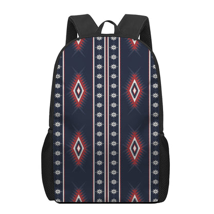 Native Tribal Navajo Pattern Print 17 Inch Backpack