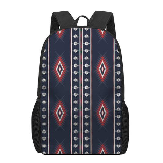 Native Tribal Navajo Pattern Print 17 Inch Backpack