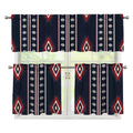 Native Tribal Navajo Pattern Print 3 Piece Kitchen Curtains
