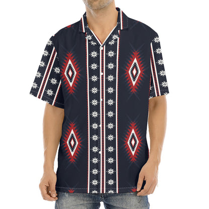 Native Tribal Navajo Pattern Print Aloha Shirt