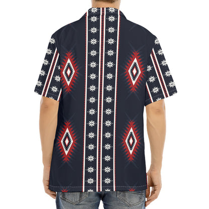 Native Tribal Navajo Pattern Print Aloha Shirt