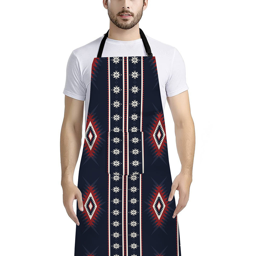 Native Tribal Navajo Pattern Print Bib Apron With Pocket