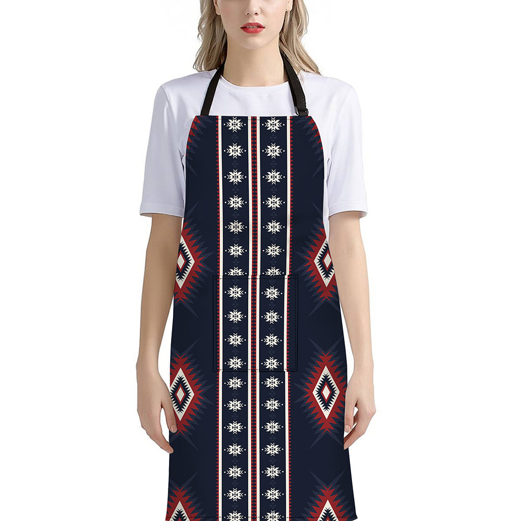 Native Tribal Navajo Pattern Print Bib Apron With Pocket