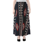 Native Tribal Navajo Pattern Print Chiffon Maxi Skirt