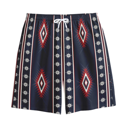 Native Tribal Navajo Pattern Print Cotton Shorts
