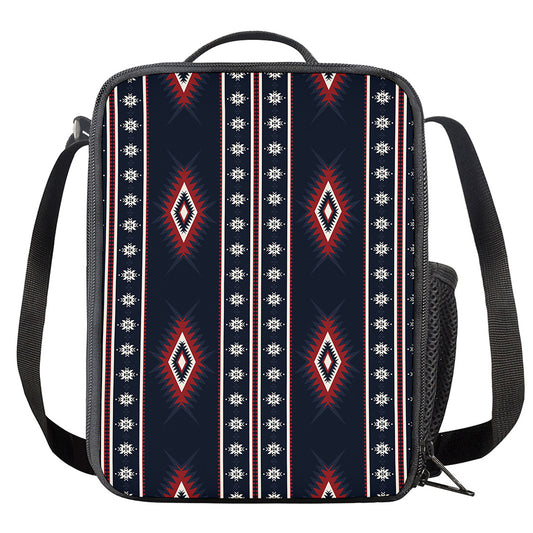 Native Tribal Navajo Pattern Print Crossbody Lunch Bag