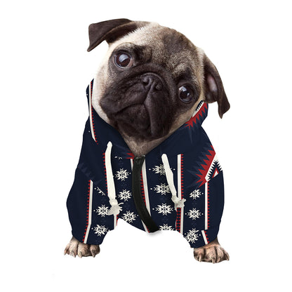 Native Tribal Navajo Pattern Print Dog Zip Up Hoodie