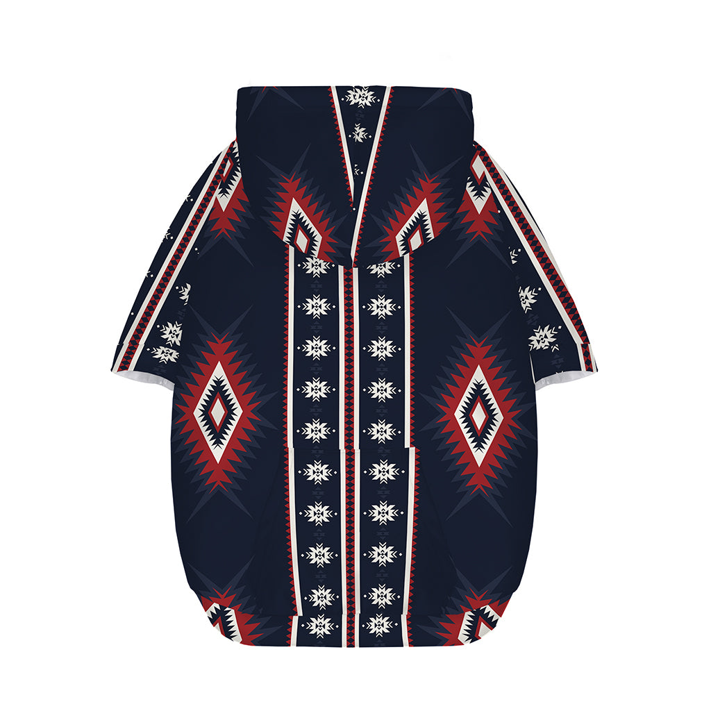 Native Tribal Navajo Pattern Print Dog Zip Up Hoodie