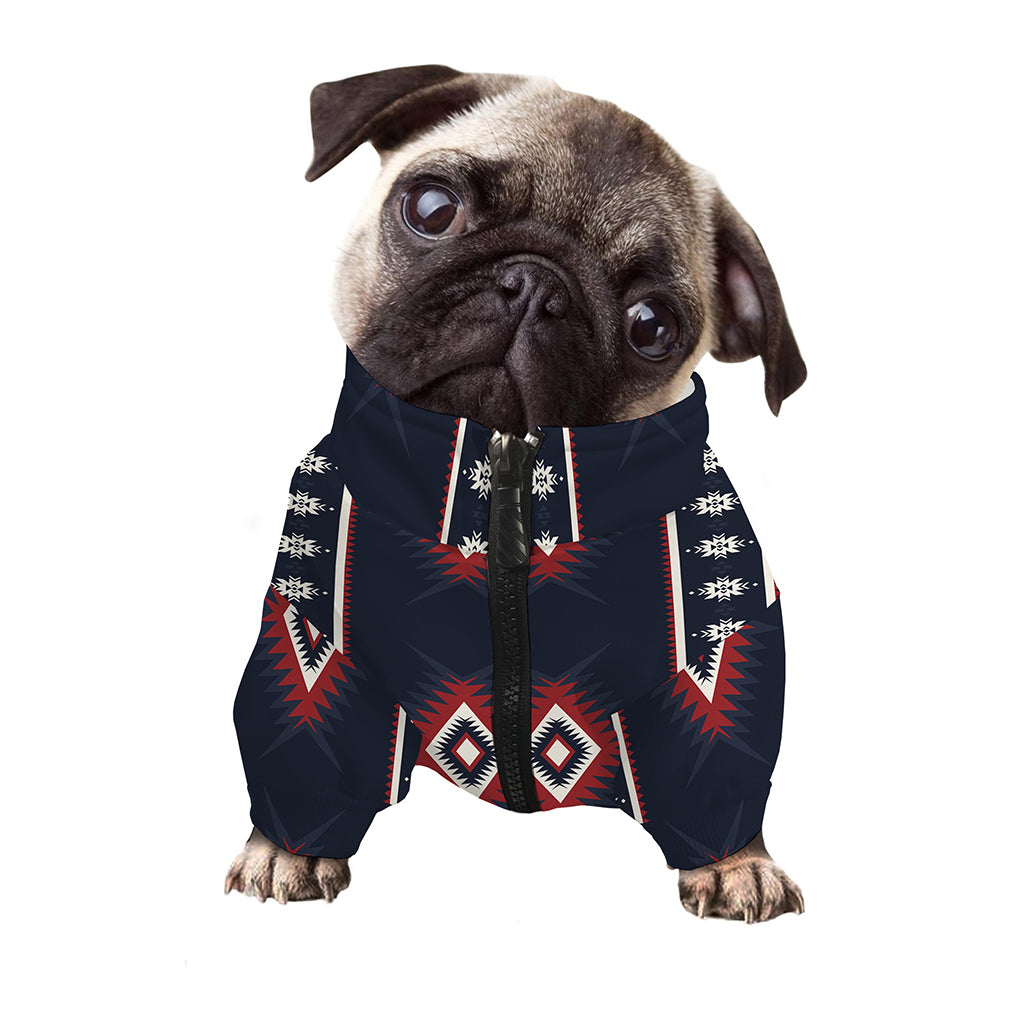 Native Tribal Navajo Pattern Print Dog Zip Up Jacket