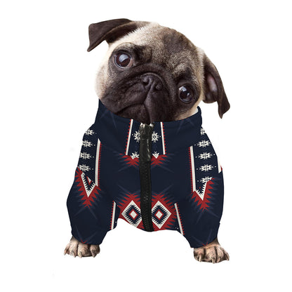 Native Tribal Navajo Pattern Print Dog Zip Up Jacket