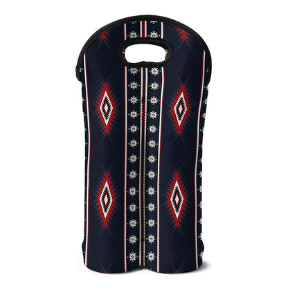 Native Tribal Navajo Pattern Print Double Neoprene Wine Tote