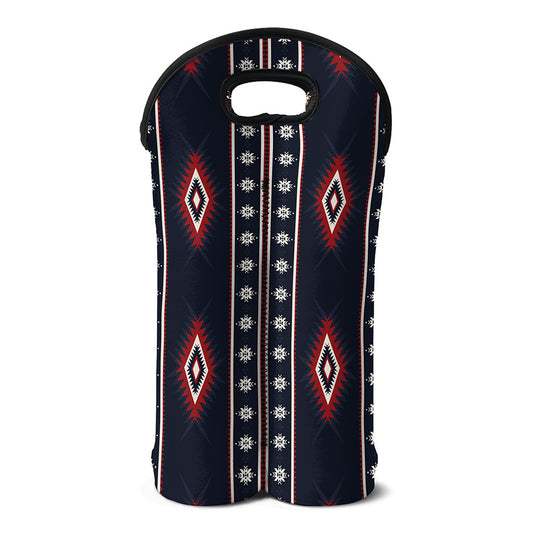 Native Tribal Navajo Pattern Print Double Neoprene Wine Tote