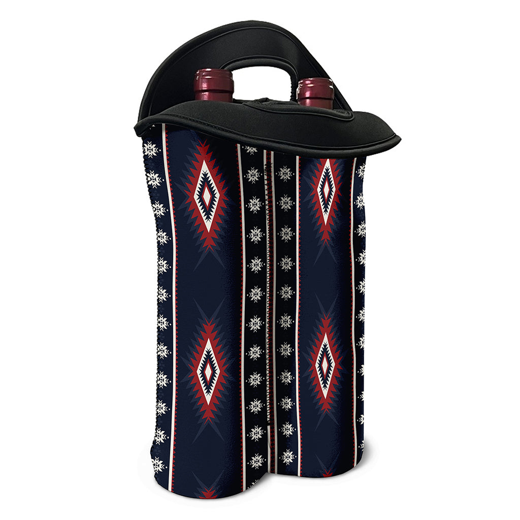 Native Tribal Navajo Pattern Print Double Neoprene Wine Tote