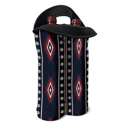 Native Tribal Navajo Pattern Print Double Neoprene Wine Tote
