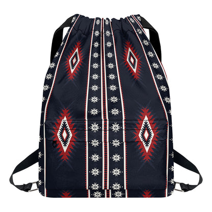 Native Tribal Navajo Pattern Print Drawstring Backpack