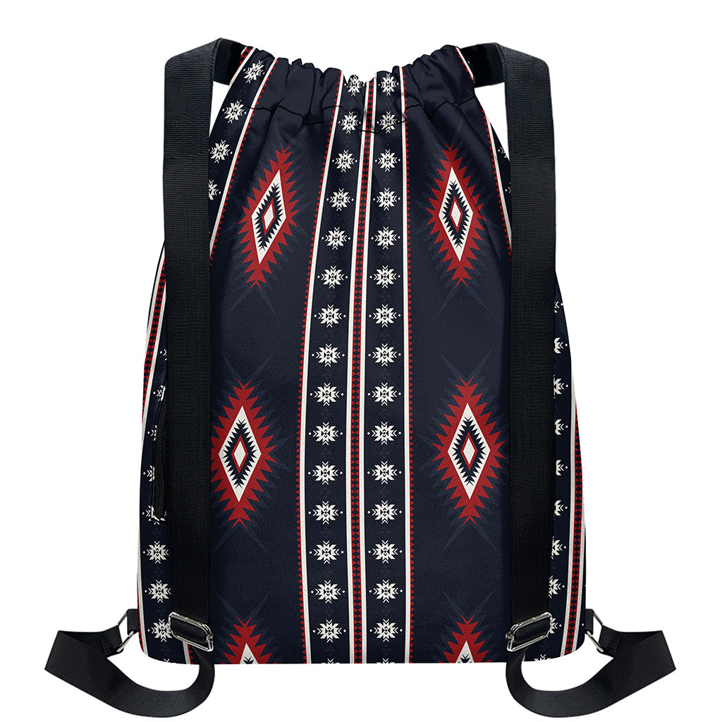Native Tribal Navajo Pattern Print Drawstring Backpack