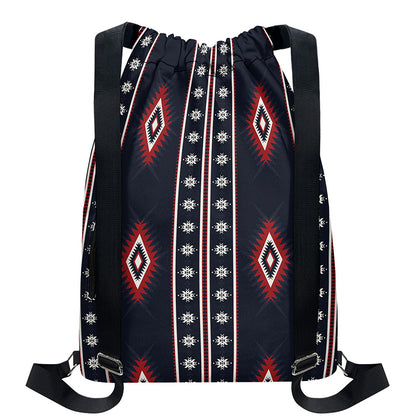 Native Tribal Navajo Pattern Print Drawstring Backpack