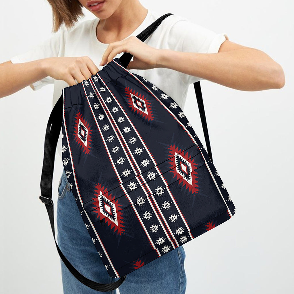 Native Tribal Navajo Pattern Print Drawstring Backpack