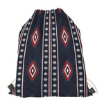Native Tribal Navajo Pattern Print Drawstring Bag