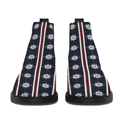 Native Tribal Navajo Pattern Print Flat Ankle Boots