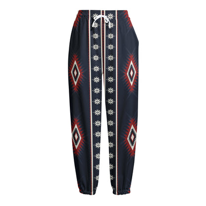 Native Tribal Navajo Pattern Print Fleece Lined Knit Pants