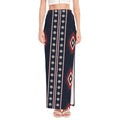 Native Tribal Navajo Pattern Print High Slit Maxi Skirt