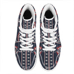 Native Tribal Navajo Pattern Print High Top Leather Sneakers