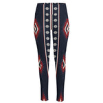 Native Tribal Navajo Pattern Print High-Waisted Pocket Leggings