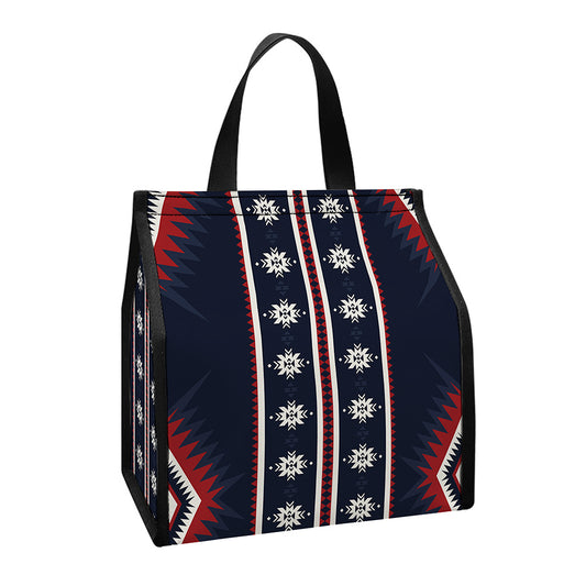 Native Tribal Navajo Pattern Print Insulated Lunch Tote