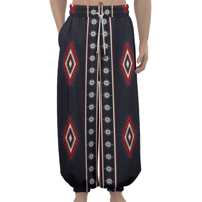 Native Tribal Navajo Pattern Print Lantern Pants