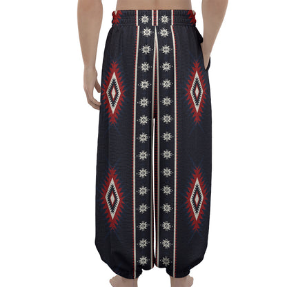 Native Tribal Navajo Pattern Print Lantern Pants
