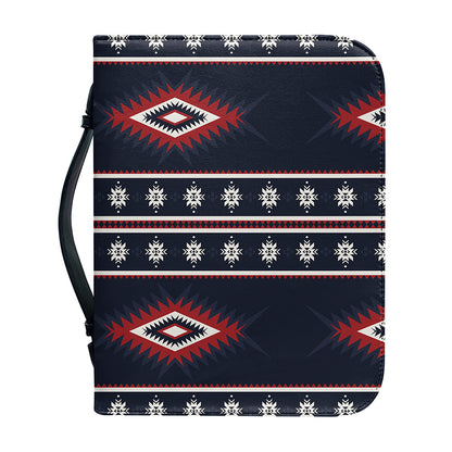 Native Tribal Navajo Pattern Print Leather Bible Cover