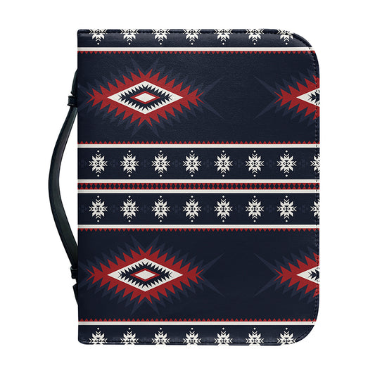 Native Tribal Navajo Pattern Print Leather Bible Cover