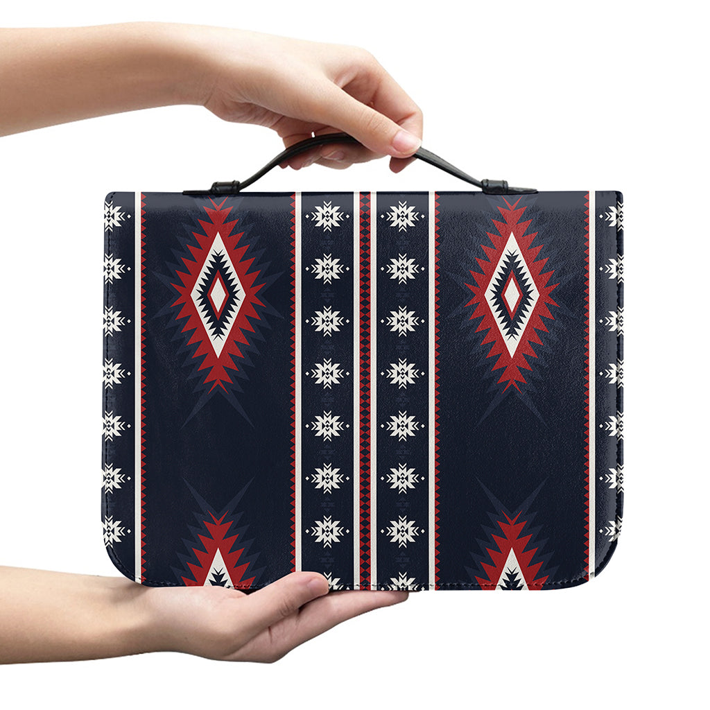Native Tribal Navajo Pattern Print Leather Bible Cover