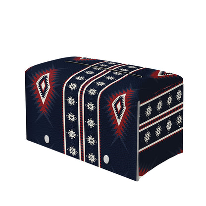 Native Tribal Navajo Pattern Print Leather Tissue Box Cover