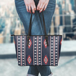 Native Tribal Navajo Pattern Print Leather Tote Bag