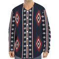 Native Tribal Navajo Pattern Print Long Sleeve Baseball Jersey