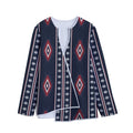 Native Tribal Navajo Pattern Print Long Sleeve Short Coat
