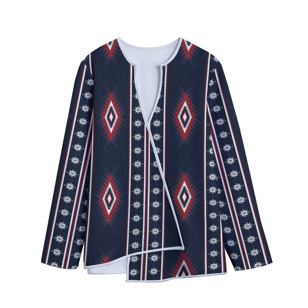 Native Tribal Navajo Pattern Print Long Sleeve Short Coat