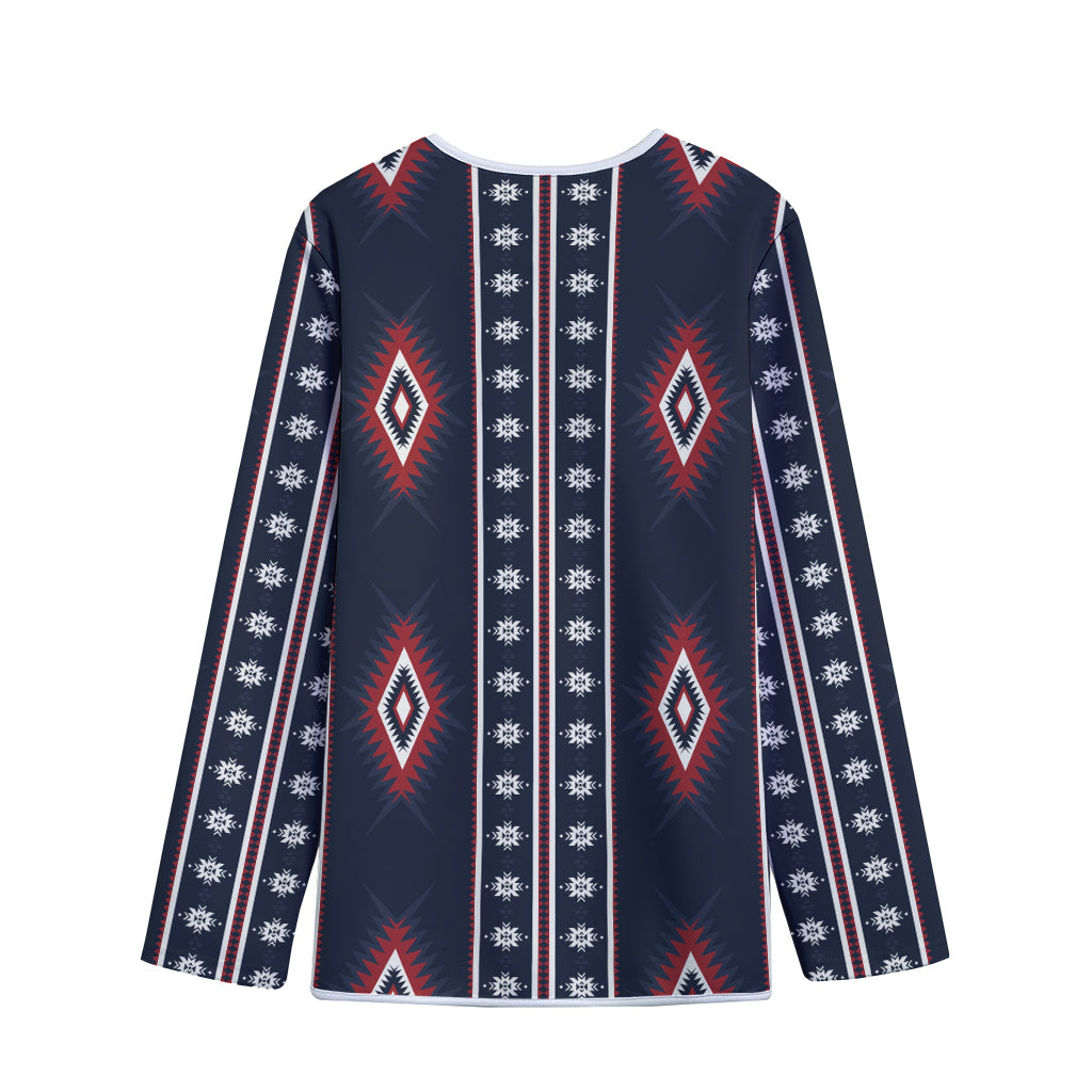 Native Tribal Navajo Pattern Print Long Sleeve Short Coat