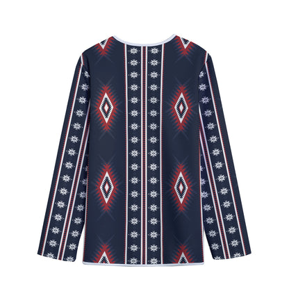 Native Tribal Navajo Pattern Print Long Sleeve Short Coat