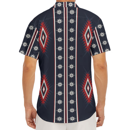 Native Tribal Navajo Pattern Print Men's Deep V-Neck Shirt