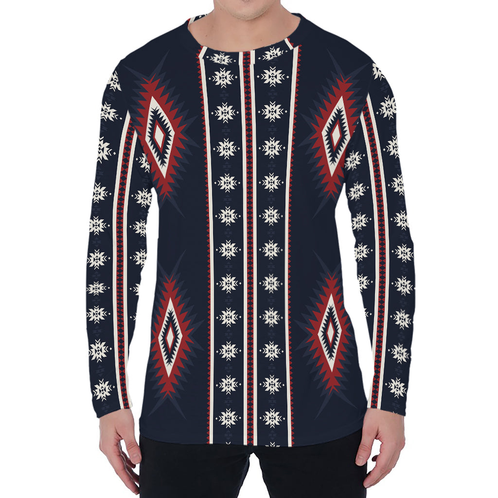 Native Tribal Navajo Pattern Print Men's Long Sleeve T-Shirt