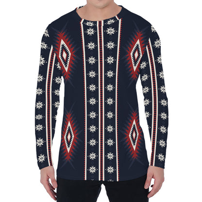 Native Tribal Navajo Pattern Print Men's Long Sleeve T-Shirt