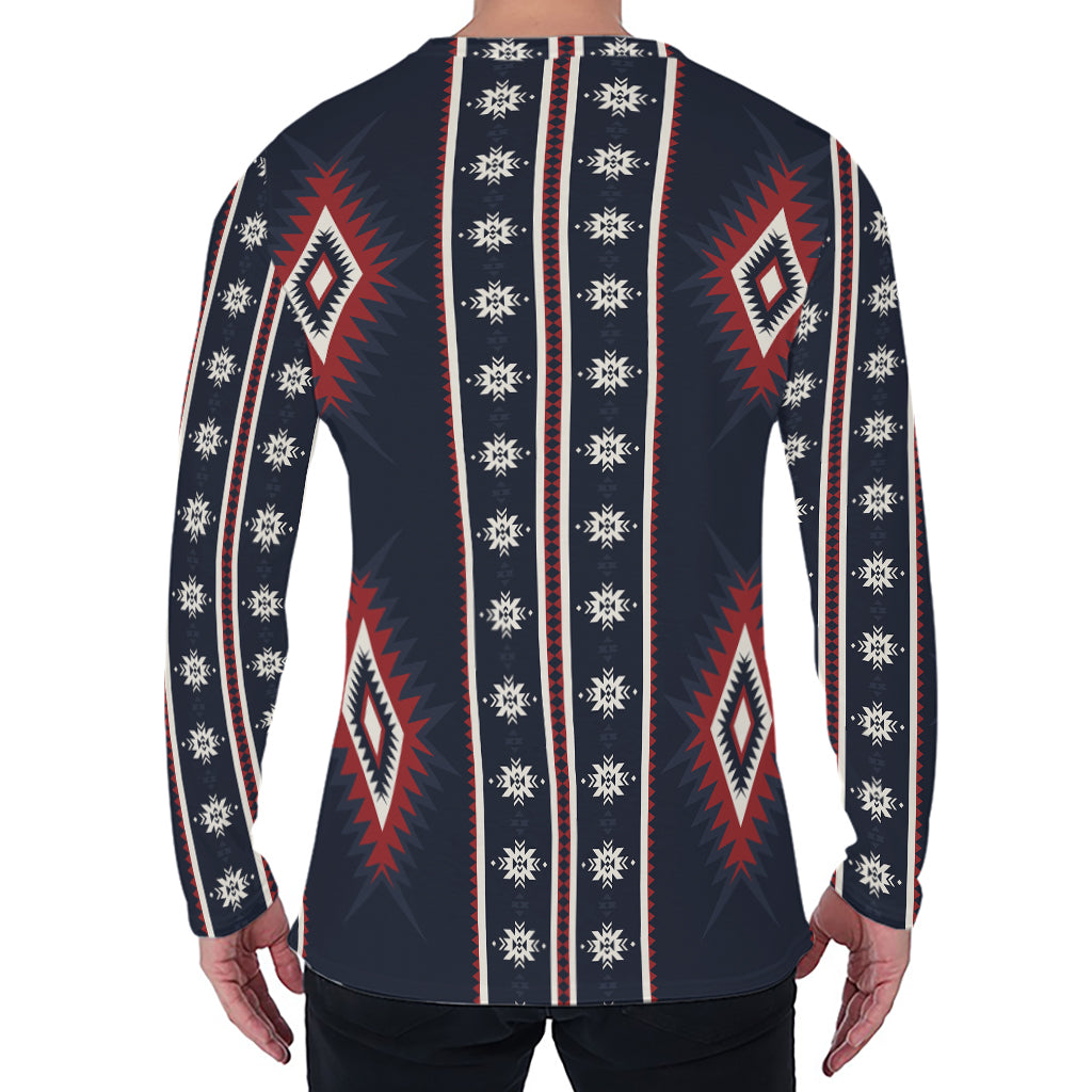 Native Tribal Navajo Pattern Print Men's Long Sleeve T-Shirt