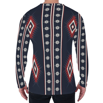 Native Tribal Navajo Pattern Print Men's Long Sleeve T-Shirt