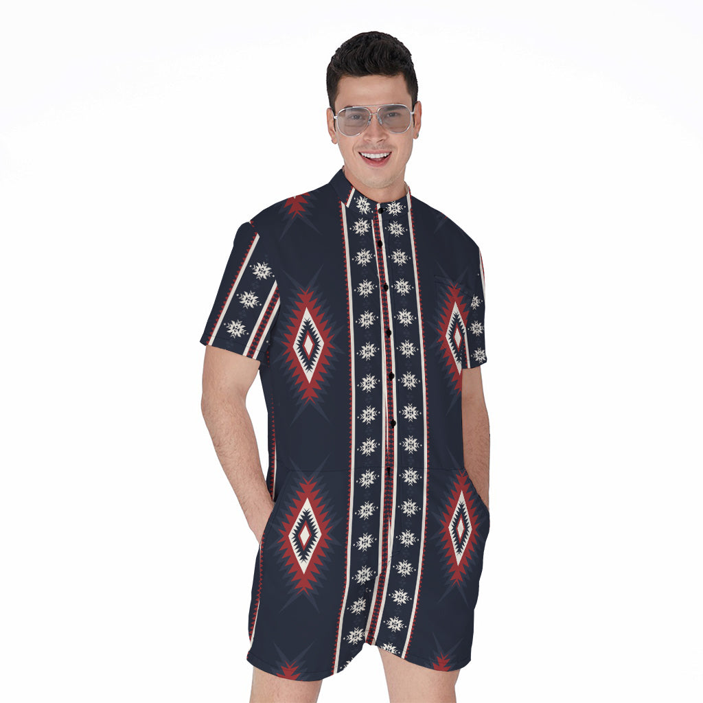 Native Tribal Navajo Pattern Print Men's Rompers